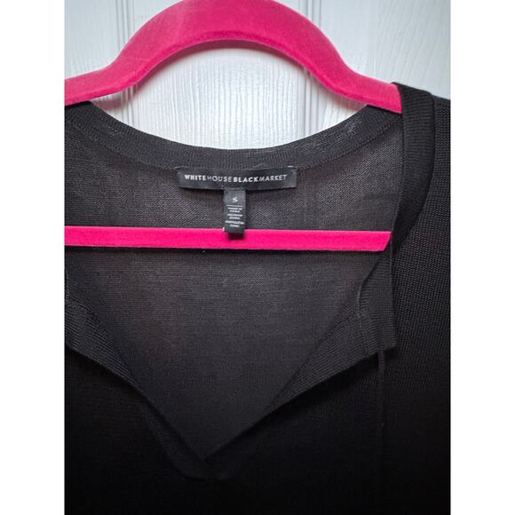 White House Black Market v neck sweater with beautiful lace detail on sleeves S - Picture 2 of 4